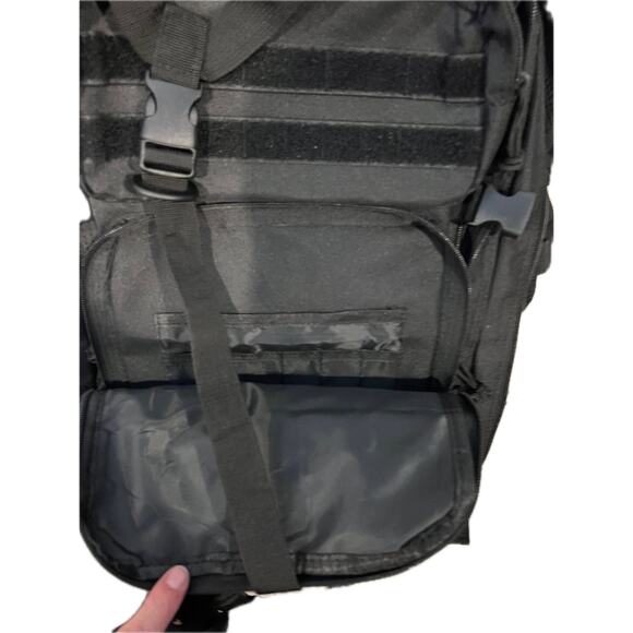 Generic Black Canvas Tactical Backpack - Picture 3 of 5
